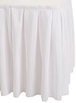 LinenTablecloth 21 ft. Accordion Pleat Polyester Table Skirt White