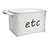 BasketsBinsBoxes White Canvas Cotton Storage Bin for Home Organization. Collapsible and perfect for use in Nurseries,Car Trunks,Shelves,Counter tops,Bathrooms or for Gifting!