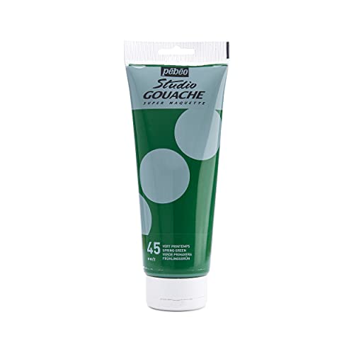 Pebeo Studio Gouache Fluid Paint - 220 ml, Spring Green, Velvet Matte Formula,…
