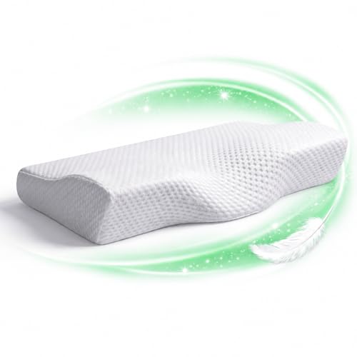 Travesseiro Cervical Ortopédico Viscoelástico – Suporte Ergonômico para Coluna e Pescoço – Espuma NASA – Alívio de Dores
