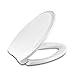 Elongated Toilet Seats with Slow Close lid, Easy Clean & Change Hinges Seat, Suitable Elongated or Oblong Toilets, No Slam Toilet Seat, White