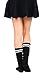 BAWDY Tube Socks Women's Thigh High Cable Knit Striped Winter Socks,Black