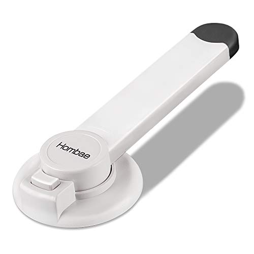 Universal Fit Safety Toilet Lock by Hombae, Adhesive Baby Proofing Device for The Toilet Seat Lid, Convenient Swing Mechanism for Easy One Hand Operatio, Durable and Discreet Design (1 Count)