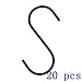 RETON 20 PCS Black Color Heavy-Duty Steel S-Hooks for Plants, Towels