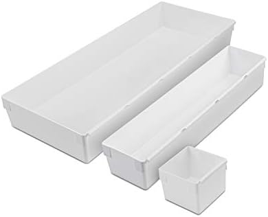 Amazon Com Rubbermaid Drawer Organizer Containers Modular And Customizable 3 Piece Kitchen Organizer Set White Office Products