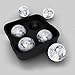 The North Pole Ice Ball Maker Mold, Creates 4 x 4.5 cm Whiskey Ice Balls, Premium Silicone Flexible Tray, Black