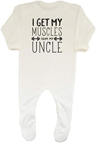Shopagift Baby I Get My Muscles from My Uncle Sleepsuit Romper