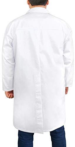 Utopia Wear Professional Lab Coat for Men - Laboratory Coat 41 Inch Kick Pleat, White