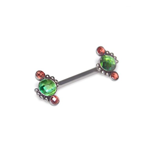 CZ Nipple Ring Barbell, Surgical Stainless Steel Nipplering Piercing, Externally Threaded Straight Bar, 316L Nipple Shield Jewelry, Body Piercing