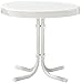 Crosley Furniture Gracie Weather Resistant Retro Metal Outdoor Side Table for Patio, Deck, Porch, Alabaster White
