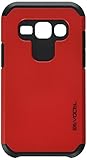 Evocel® Galaxy J1 (2015) Case - Dual Layer Armor Protector Case For Samsung Galaxy J1 (2015) - Retail Packaging, Fire Engine Red