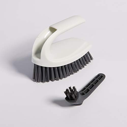 Cleaning Brush - Ergonomic Grip with Flexible and Durable Bristles Cleaning Brush, Scrub Brush for Bathroom, Showers, Tiles, Seams, Sinks, Multi-Purpose Heavy Duty Scrub Brush (2 Pack) (Black) - Thumbnail 2