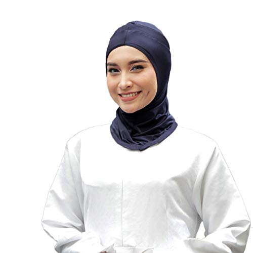  ATTIQA - Hijab sport for muslim girls and women I instant scarf sport wear suit cap fitness islamic accessories  Dri-FIT Navy blue