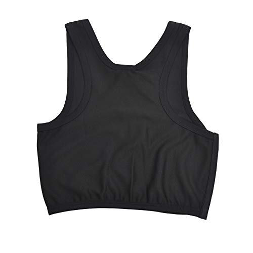 BaronHong Mesh Chest Binder Short Corset Sport Bra for Tomboy Lesbian(Black,S)