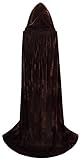 VGLOOK Full Length Hooded Cloak Long Velvet Cape for Christmas Halloween Cosplay Costumes 59
