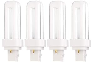 (4 Pack) 13 Watt Double Tube – 2 Pin (GX23-2) Base - 4100K CFL-Plug-in Replacement for Sylvania 21120/20708 - CF13DD/841/ECO 