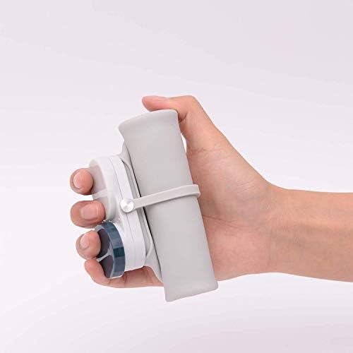 Collapsible silicone water bottle in blue color.