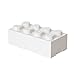 Room Copenhagen Lego Lunch Box, 7.8” x 3.9” x 2.9”, White