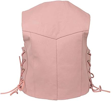 Amazon Com Milwaukee Leather Sh11lpnk Girls Pink Classic Three Snap Leather Vest Large Automotive