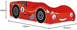 happybeds Racing Car Toddler Bed, Red Race Car 70x140 cm Junior Bed view 3