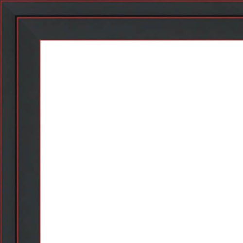 24x36 Black Two-Step Wood Frame w/ a Red Accent - 'Pinstripe' Thin - Great for Posters, Photos, Art Prints, Mirror, Chalk Boards, Cork Boards and Marker Boards