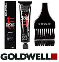 Goldwell Topchic Permanent Hair Color, 2.1 oz tube (with Sleek Tint Color Brush) (4B Havana Brown)