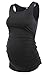 Liu & Qu Maternity Basic Tank Top Mama Clothes Sleeveless Women's Solid Side Ruching Vest Pure Black