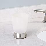 InterDesign Lusso Bath Collection, Tumbler Cup for Bathroom Vanity Countertops - Clear/Brushed Stainless Steel