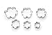 Fox Run Flower Cookie cutters, 6 piece, Metallic,3621