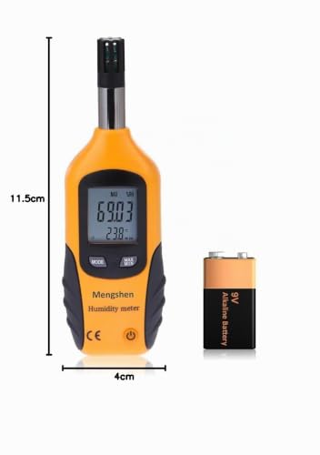 Mengshen Temperature and Humidity Meter - Dew Point & Wet Bulb Temperature Meter - Battery Included, M86