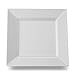 Square Plastic Salad Plates, White, 8 Inch - 10 Count