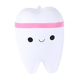 1 PCS ( random color) Slow Rising Toy,Singleluci Simulation Cartoon Tooth Pendant Kids Squeeze Toy