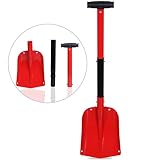 CARTMAN Sport Snow Shovel, Utility Scalable Camping Shovel for Car, Portable Aluminium Shove (Red)