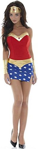 KSHUN Women's Cosplay Red Wonder Woman Corset Costume