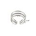 Mother's Day Silver plated Triple Bands Hollow Adjustable Ring Size: 6 -8