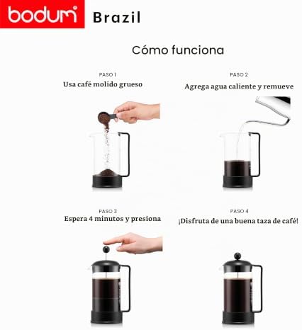 1543-01SA-10 BRASIL - Cafeteira de pistão (3 chávenas, plástico), cor preta