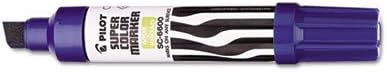 4 PACK: Pilot Jumbo Permanent Markers Extra Wide Chisel Point Blue Ink (45200)