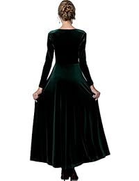 EXCHIC Vestido largo de terciopelo elegante para mujer, vestido de fiesta de baile de Navidad