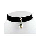 Goth Gothic Silvery Round Cat Bell Velvet Ribbon Necklace Choker Cosplay Rivet by GlobalTrendy