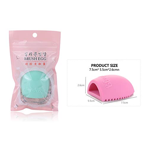 Cosmetic Brush Egg Makeup Brush Finger Silicone Scrubber Board Cosmetic Clean Tools Makeup Brush Cleaner (2 PCS, Random Color)
