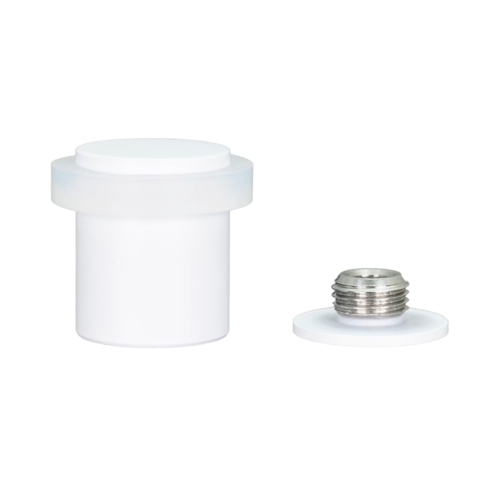 EVI Herrajes | Door Stop | Stainless Steel | 24 x 30 mm | Screwed Base | White Lacquered | Includes Screw + Mounting Plug | Mod. I-199/24X30-BCBBL