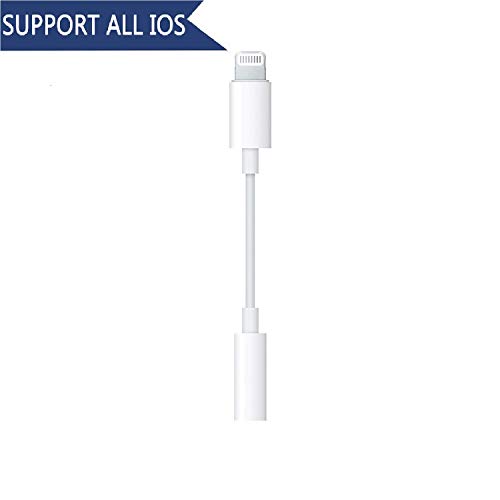 3.5mm Headphone Jack Adapter, Connector for Phone XS Max/XR/XS/X/8/7/Plus/6S/6/Se/5S/5C/Pad/and More, Music Control & Calling Function Supported iOS12 – White