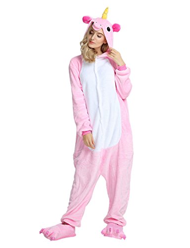 Unicorn Costume, Adult Onesie Unicorn Cosplay Animal Pajamas Christmas Kigurumi Unisex (XL (height 70.6