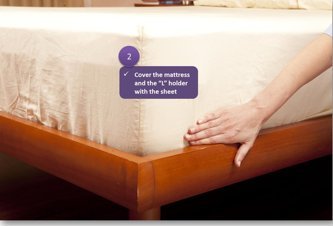 Bed Sheet Fasteners Pack Of 4 By ClickL – Innovative, L Shaped, Clip & Peg Holders – Keep The Sheet Taut & In Place – Easy To Install Grippers – Hidden From View - Works best for framed beds