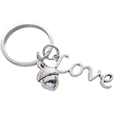Acorn Charm Keychain with Love Charm - Peter Pan's Kiss
