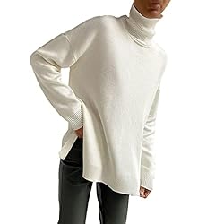 Women's Oversized Turtleneck Sweater Long Sleeve