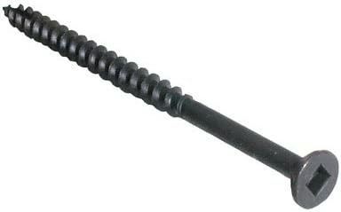 #8 Flat Head Square Drive Standard Screws 3" (Bag of 100) Black