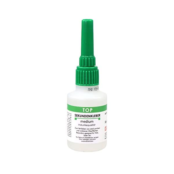 TOP2GLUE Sekundenkleber 50g medium Industriequalität ✓ Atomkleber ✓ Alleskleber ✓ Universalkleber ✓ Blitzkleber ✓ von…