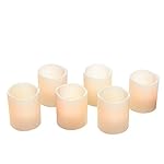 Flameless Candles, Flickering, Battery Powered, Real Wax, Realistic Decor Unscented, - 6 Pack, Yellow Light - Divine LEDs