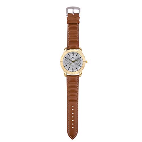 Business Watch for Men Analog and Digital,Londony❀♪ Boy's Fashion Business Quartz Watch with Brown Leather/Mesh Strap